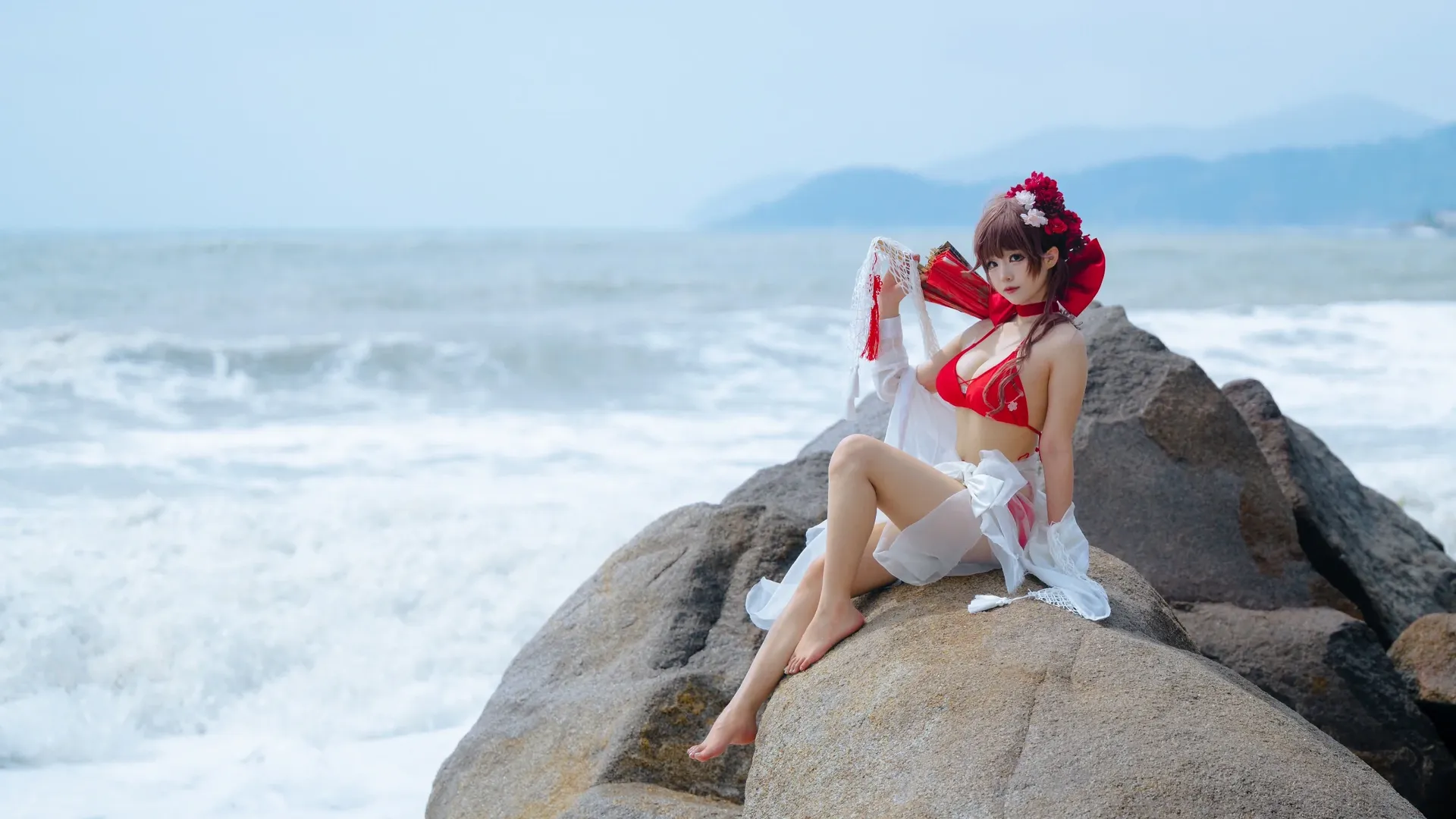 2D, Beach photography, Cosplayer, Qingdao travel photography, Goddess of Victory: Nikke cosplay - Image 2