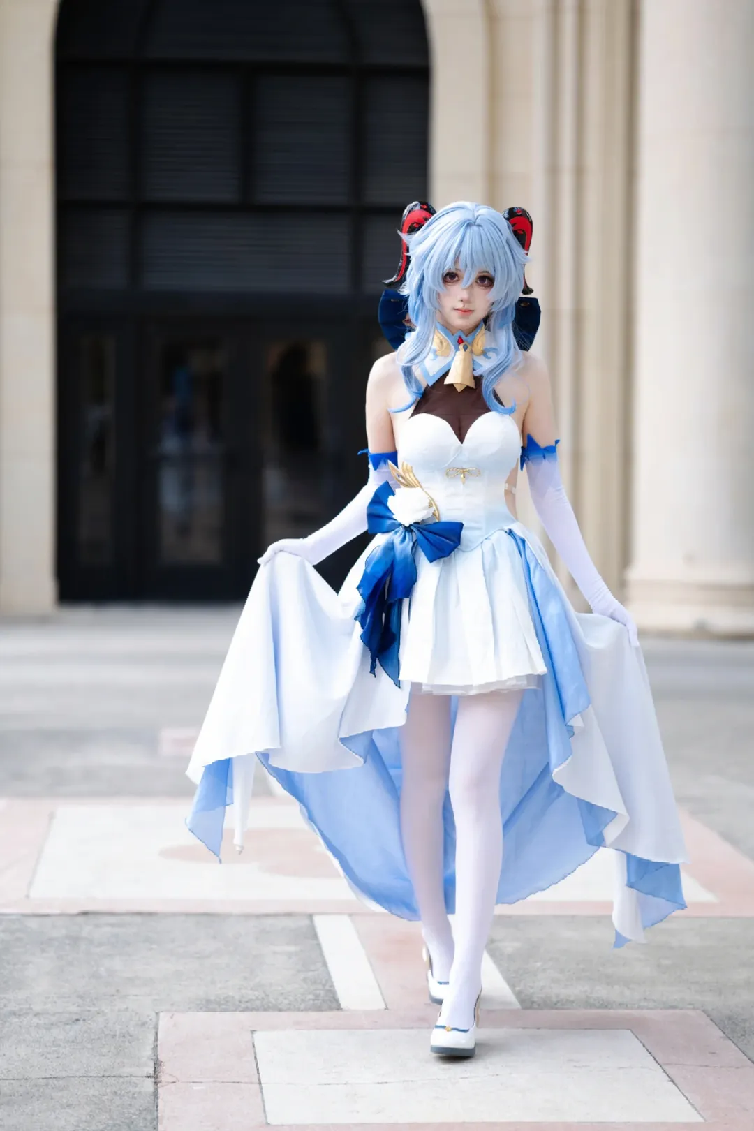 原神, 甘雨cos, 二次元攝影, 白絲cos, 禮服cosplay