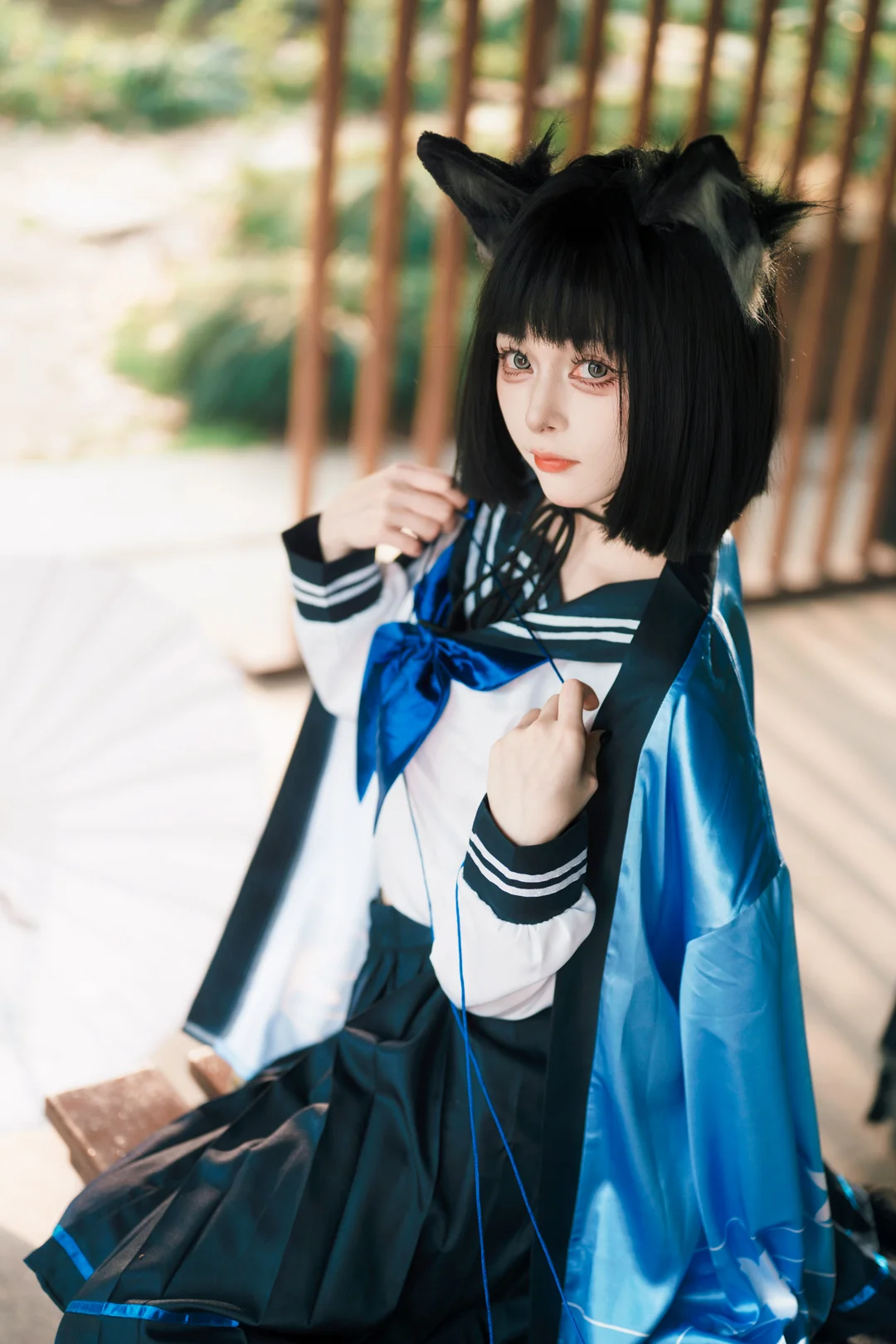 二次元摄影, 蔚蓝档案, 桐生桔梗cos, 外景cosplay, 水手服cos - 第1张