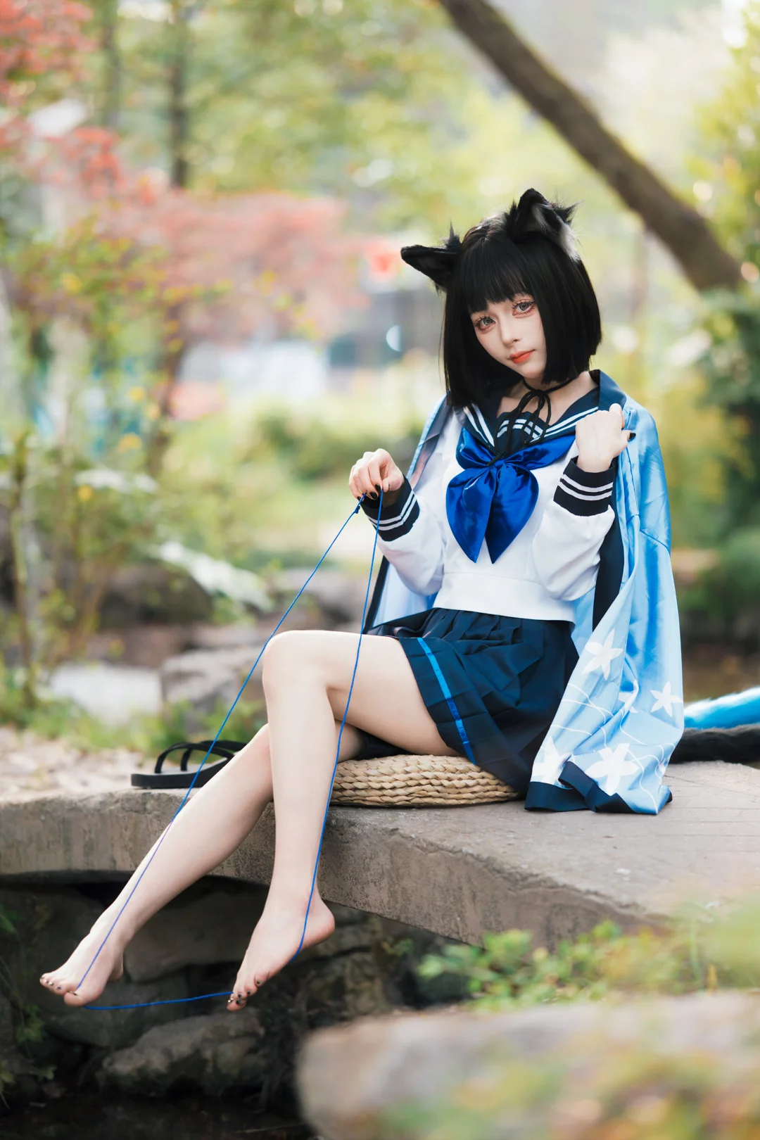 二次元撮影, ブルーアーカイブ, 桐生キキョウ コスプレ, 外ロケコスプレ, セーラー服コスプレ