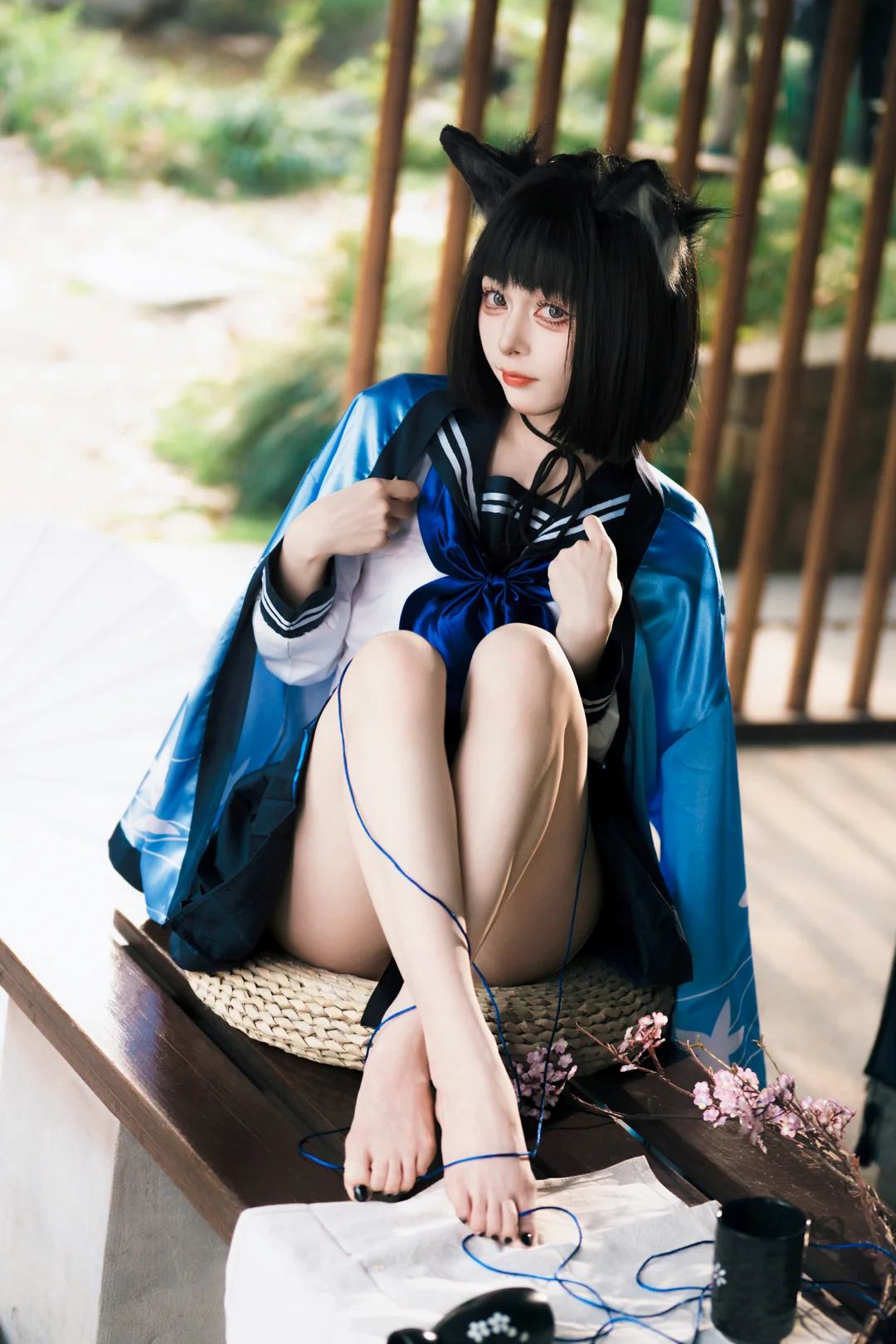 二次元摄影, 蔚蓝档案, 桐生桔梗cos, 外景cosplay, 水手服cos - 第4张