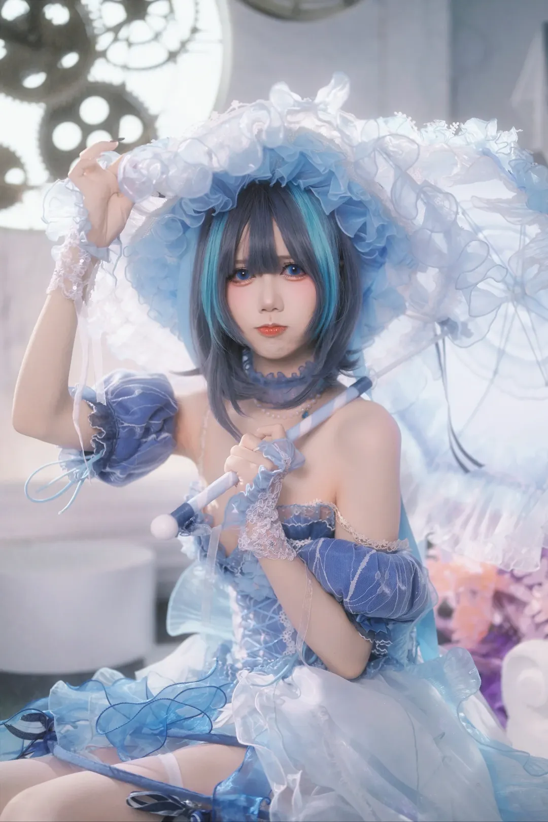 チェシャー コスプレ, アズールレーン, 花嫁コスプレ, コスプレ日常, 白ニーソコーデ - 6枚目