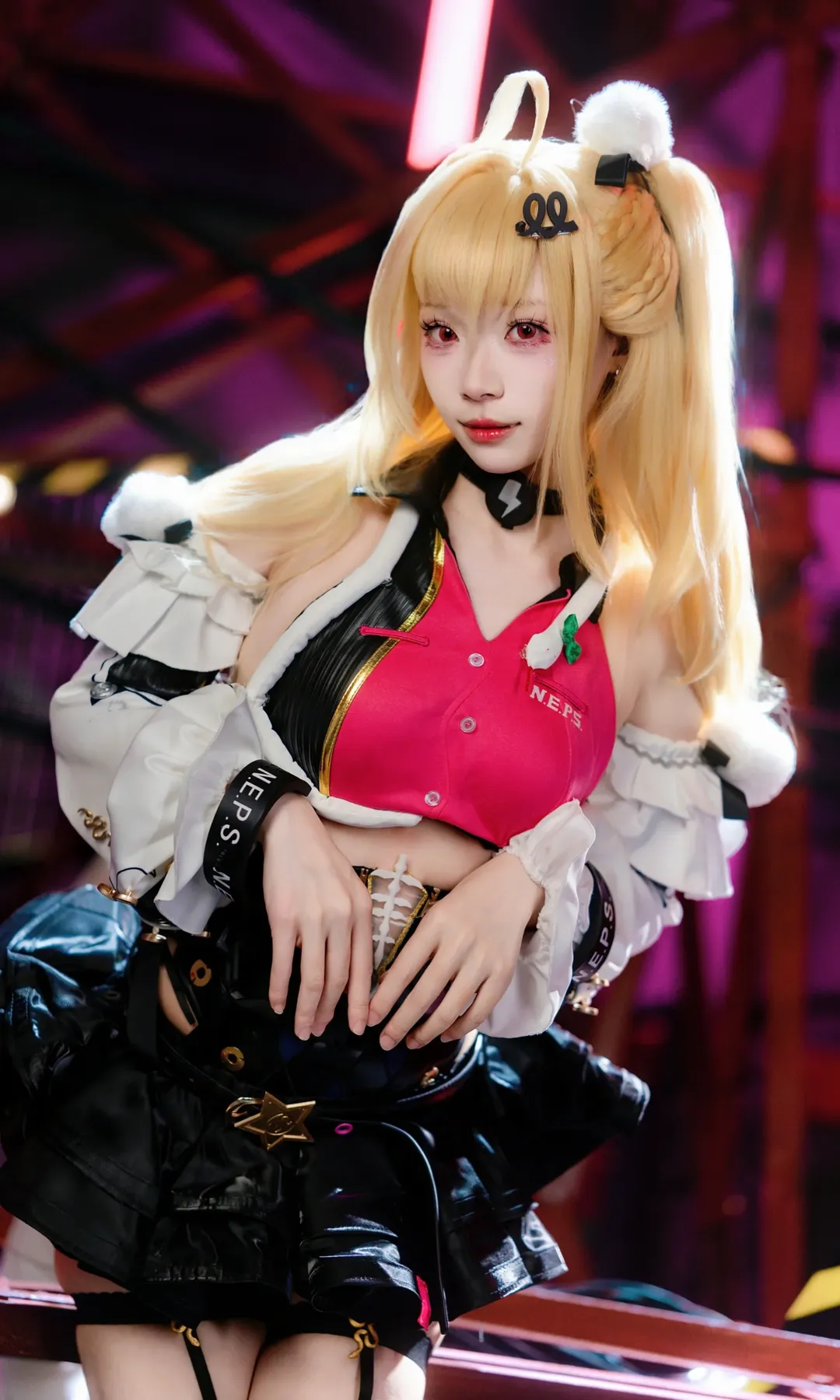 2D, cosplay, Studio shoot, Industrial style, Black tights outfit - Image 2