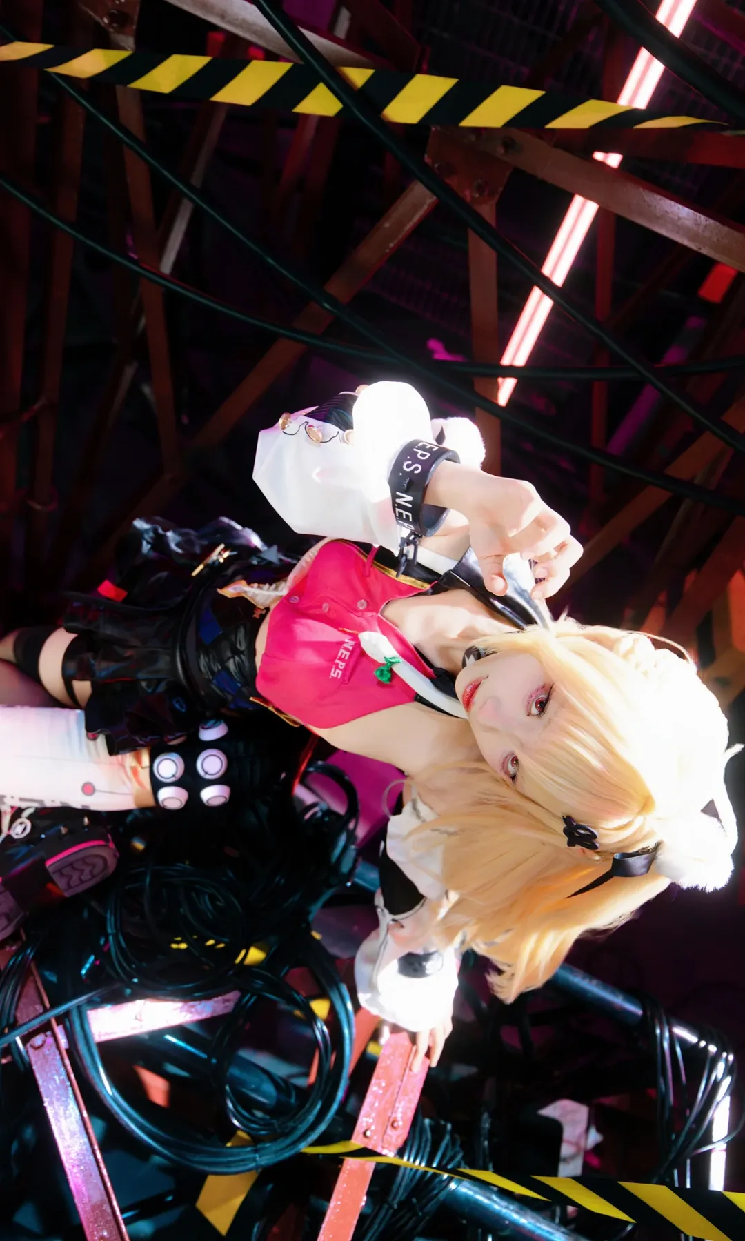 2D, cosplay, Studio shoot, Industrial style, Black tights outfit - Image 3