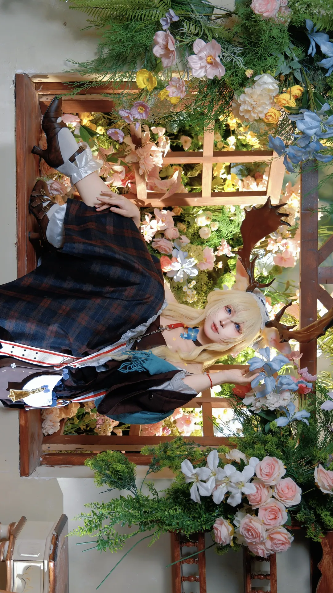 花海摄影, 二次元cosplay, 明日方舟, 白丝穿搭, 薇薇安娜cos