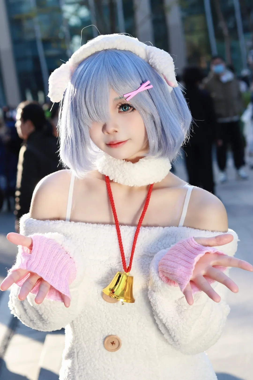 イベント写真, Re:ゼロから始める異世界生活, レム コスプレ, ポーズ参考, ピンクのハイソックス - 3枚目