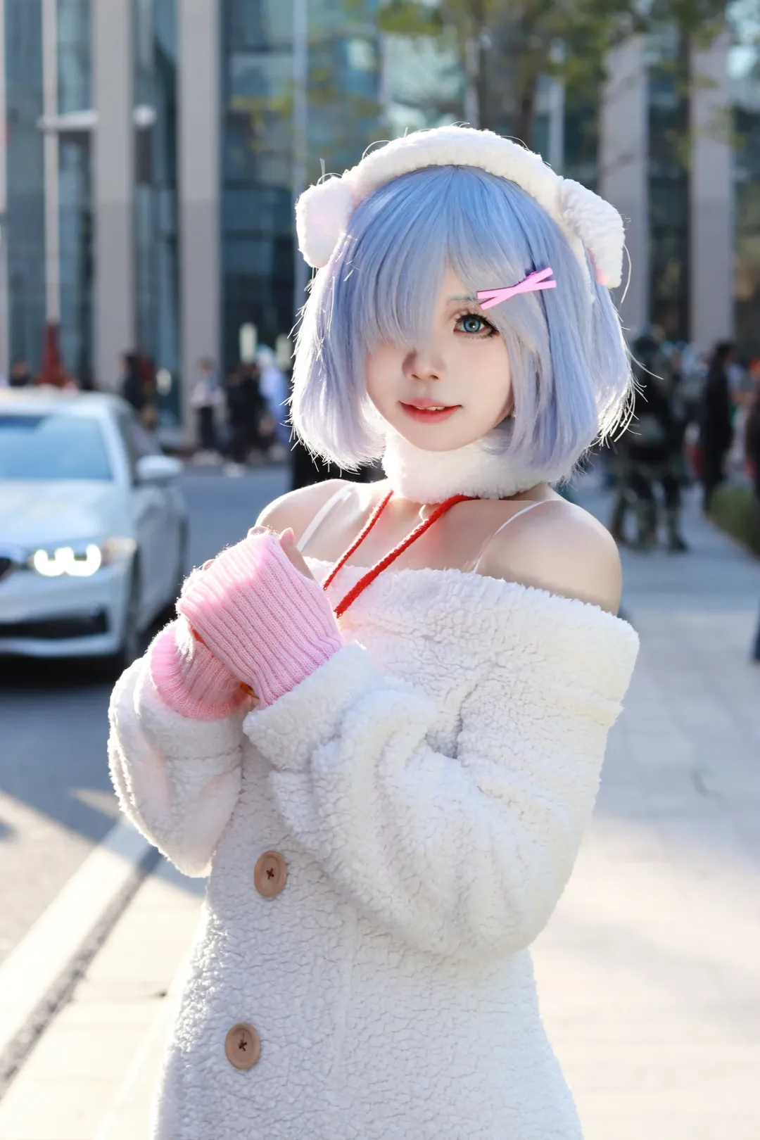 イベント写真, Re:ゼロから始める異世界生活, レム コスプレ, ポーズ参考, ピンクのハイソックス - 5枚目