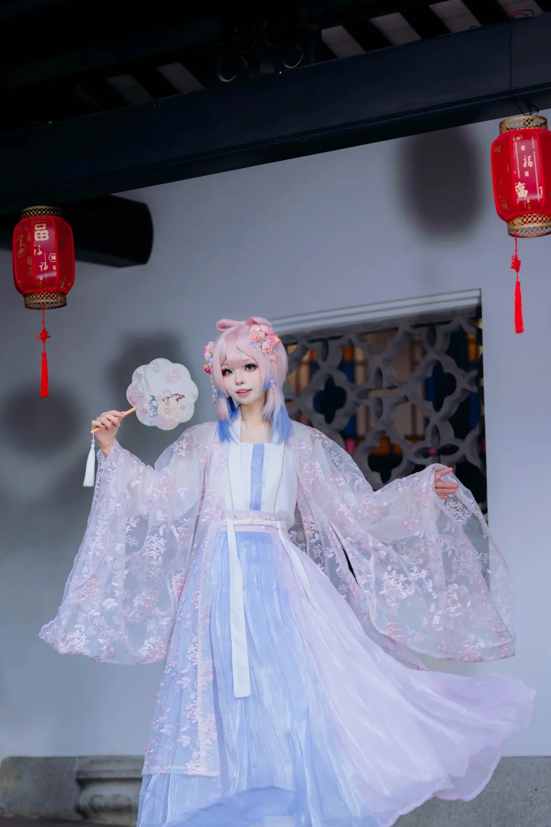 原神, 二次元摄影, 珊瑚宫心海cos, 汉服cosplay, 古风外景动作