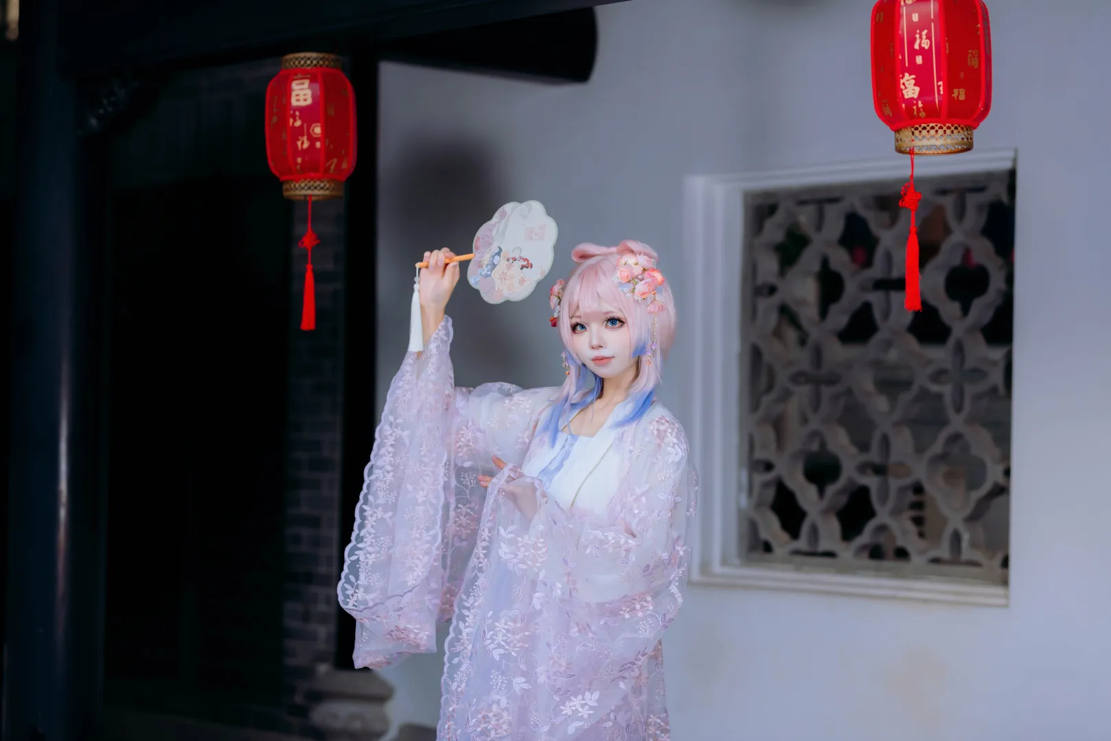 原神, 二次元摄影, 珊瑚宫心海cos, 汉服cosplay, 古风外景动作 - 第5张