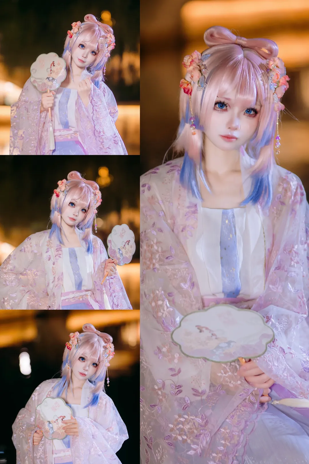 原神, 珊瑚宮心海 コスプレ, 古風コスプレ, 夜景ポートレート, 漢服のセルフコーディネート - 1枚目