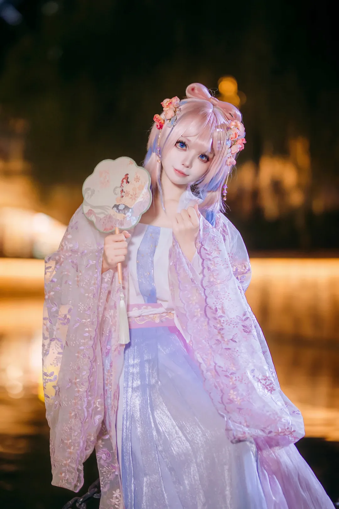 原神, 珊瑚宮心海 コスプレ, 古風コスプレ, 夜景ポートレート, 漢服のセルフコーディネート - 3枚目