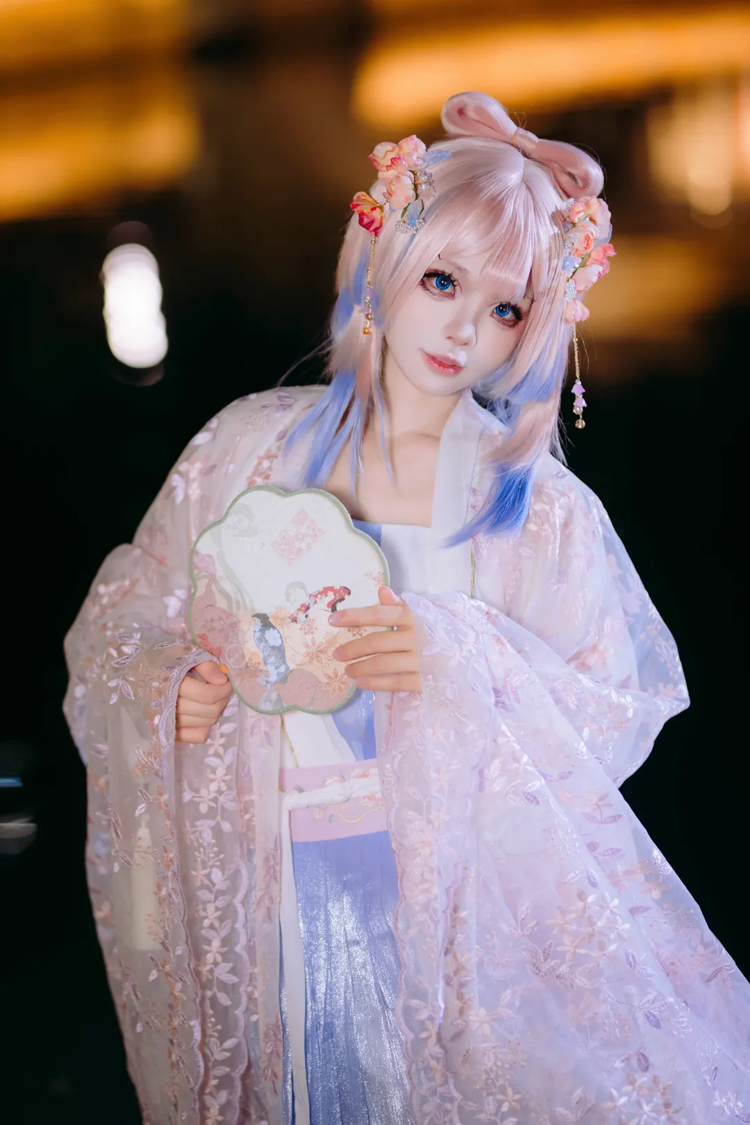 原神, 珊瑚宮心海 コスプレ, 古風コスプレ, 夜景ポートレート, 漢服のセルフコーディネート - 4枚目