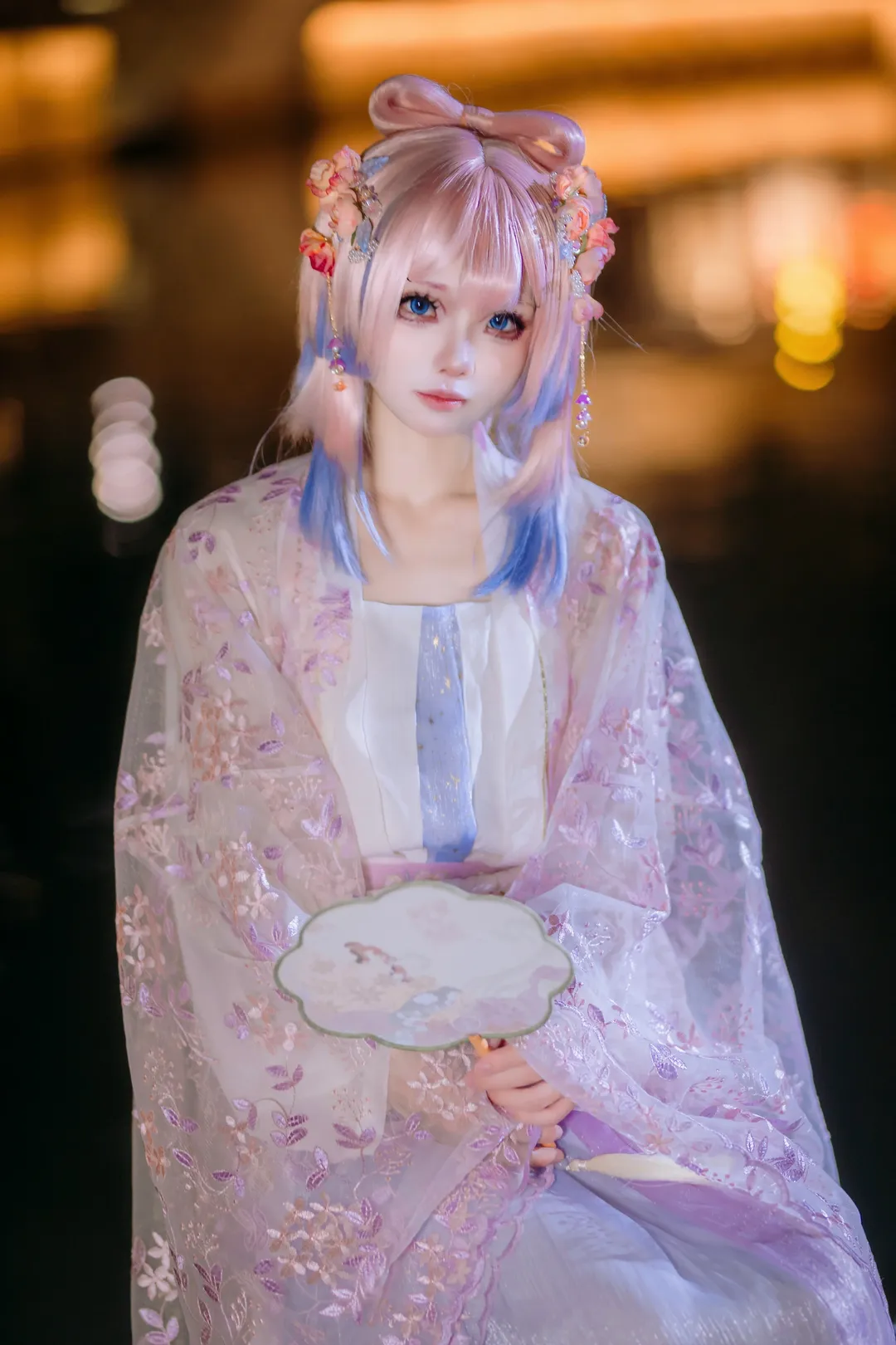 原神, 珊瑚宮心海 コスプレ, 古風コスプレ, 夜景ポートレート, 漢服のセルフコーディネート - 5枚目