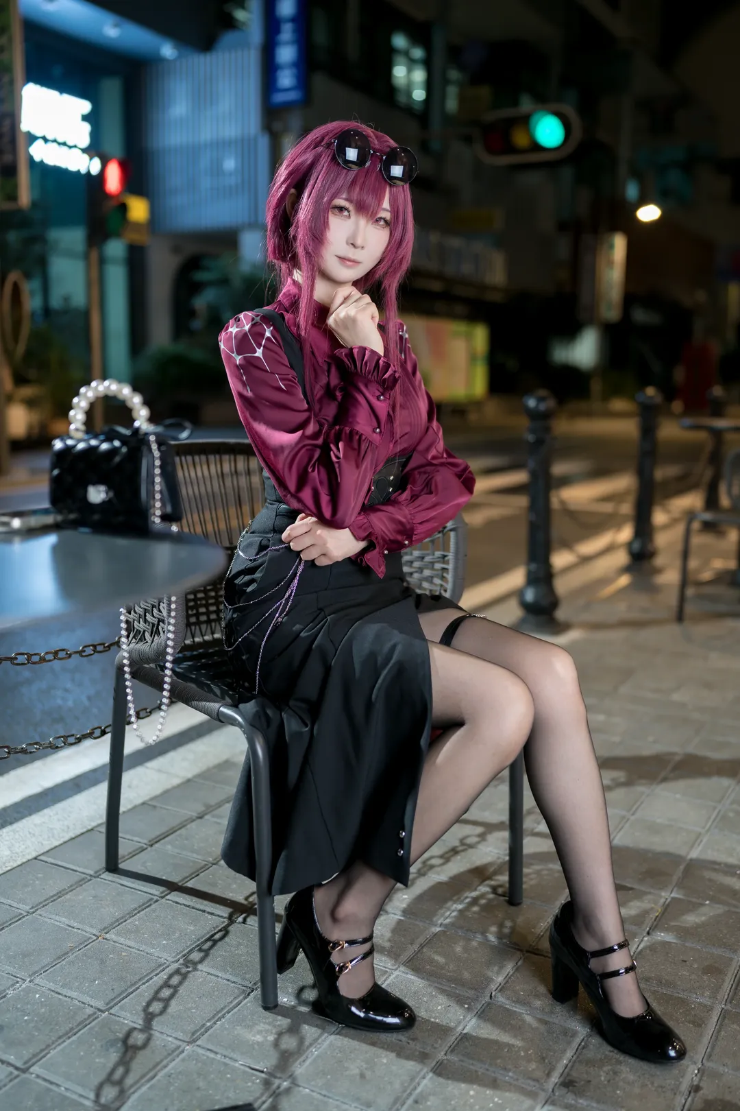cosplay, 崩坏星穹铁道, 卡芙卡cos, 黑丝cos, 夜拍