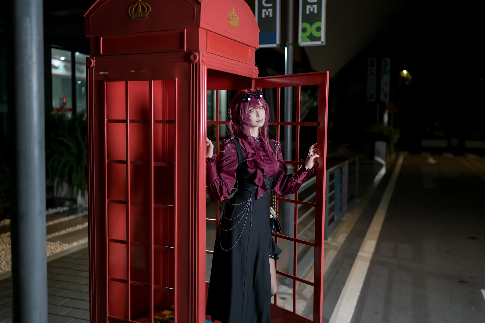 cosplay, 崩坏星穹铁道, 卡芙卡cos, 黑丝, 夜景摄影 - 第5张