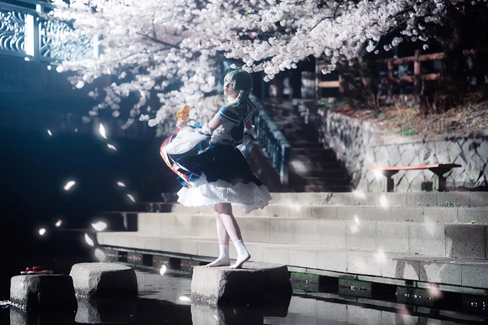 cosplay, 东方project, 夜樱, 东风谷早苗cos, 摄影约拍