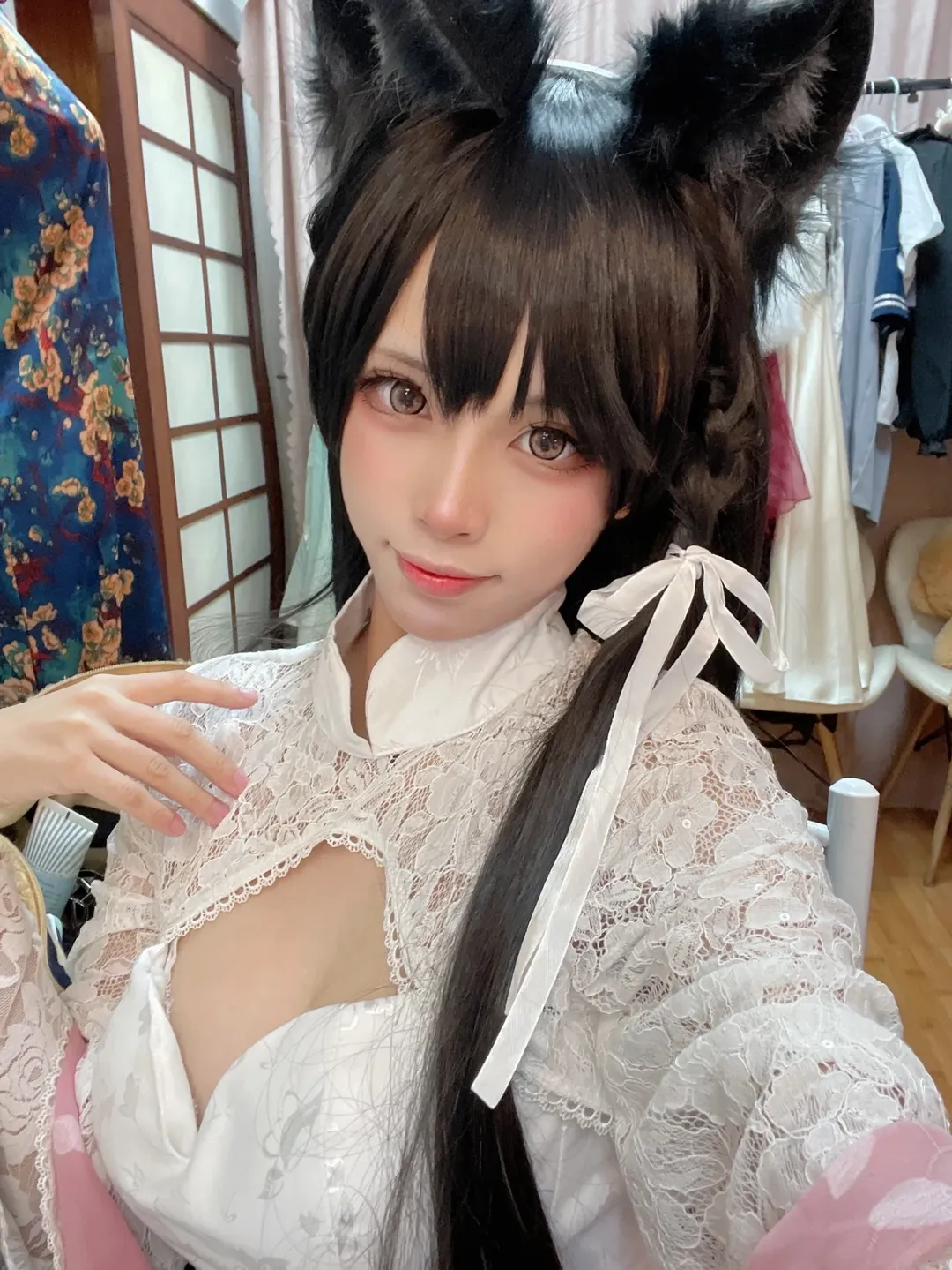 アズールレーン, 二次元コスプレ, 愛宕コスプレ, ケモ耳要素, レーストップス