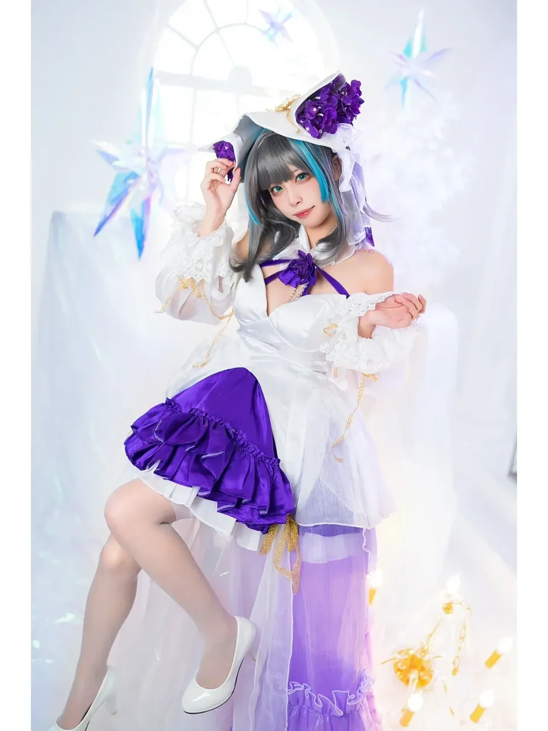 チェシャー コスプレ, アズールレーン, コスプレ撮影, ロリータ・ファッション, 白ニーソコーデ