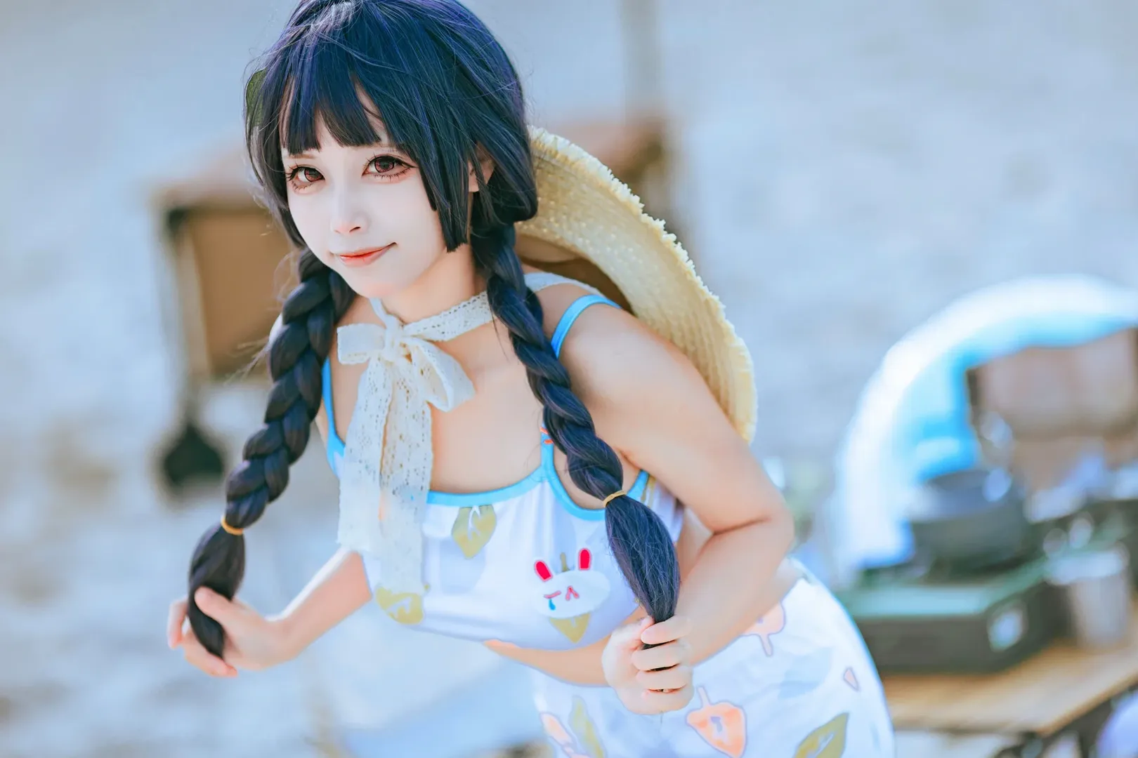 海辺の写真, ブルーアーカイブ, ポートレート, 水着写真, ミユ（水着）コスプレ - 2枚目