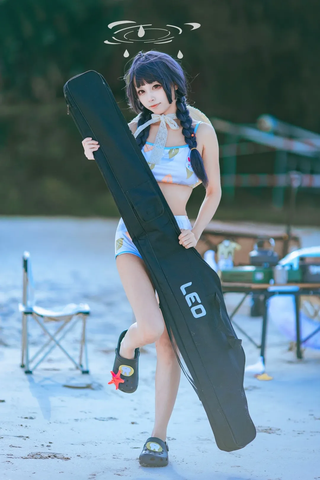 海辺の写真, ブルーアーカイブ, ポートレート, 水着写真, ミユ（水着）コスプレ - 6枚目