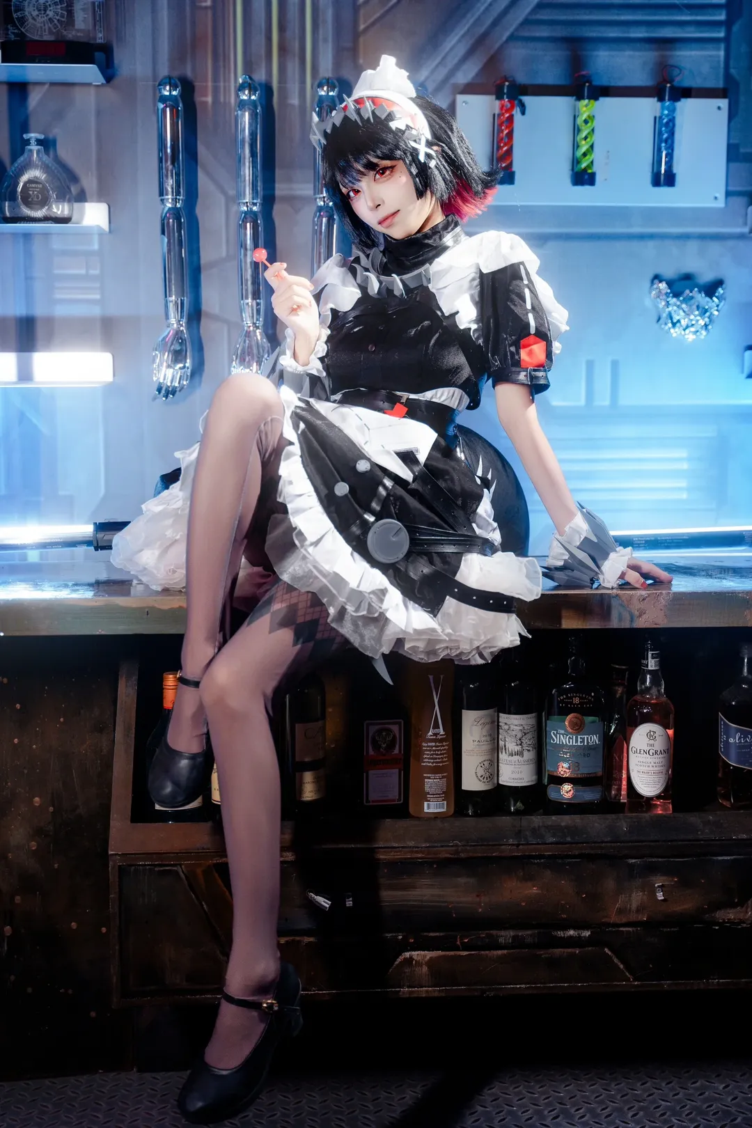 绝区零, cosplay, 赛博朋克摄影, 艾莲cos, 黑色丝袜