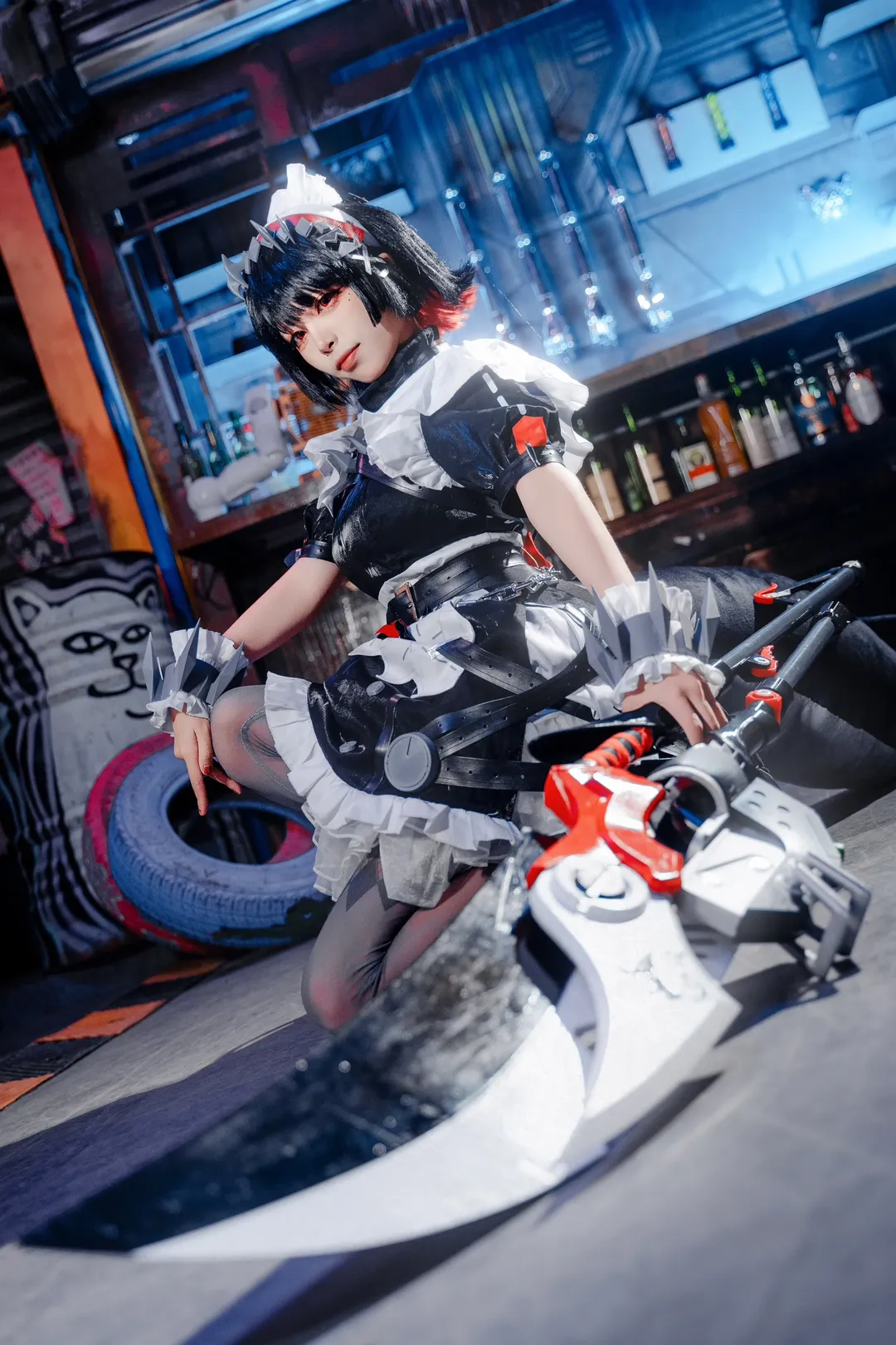绝区零, cosplay, 赛博朋克摄影, 艾莲cos, 黑色丝袜 - 第4张