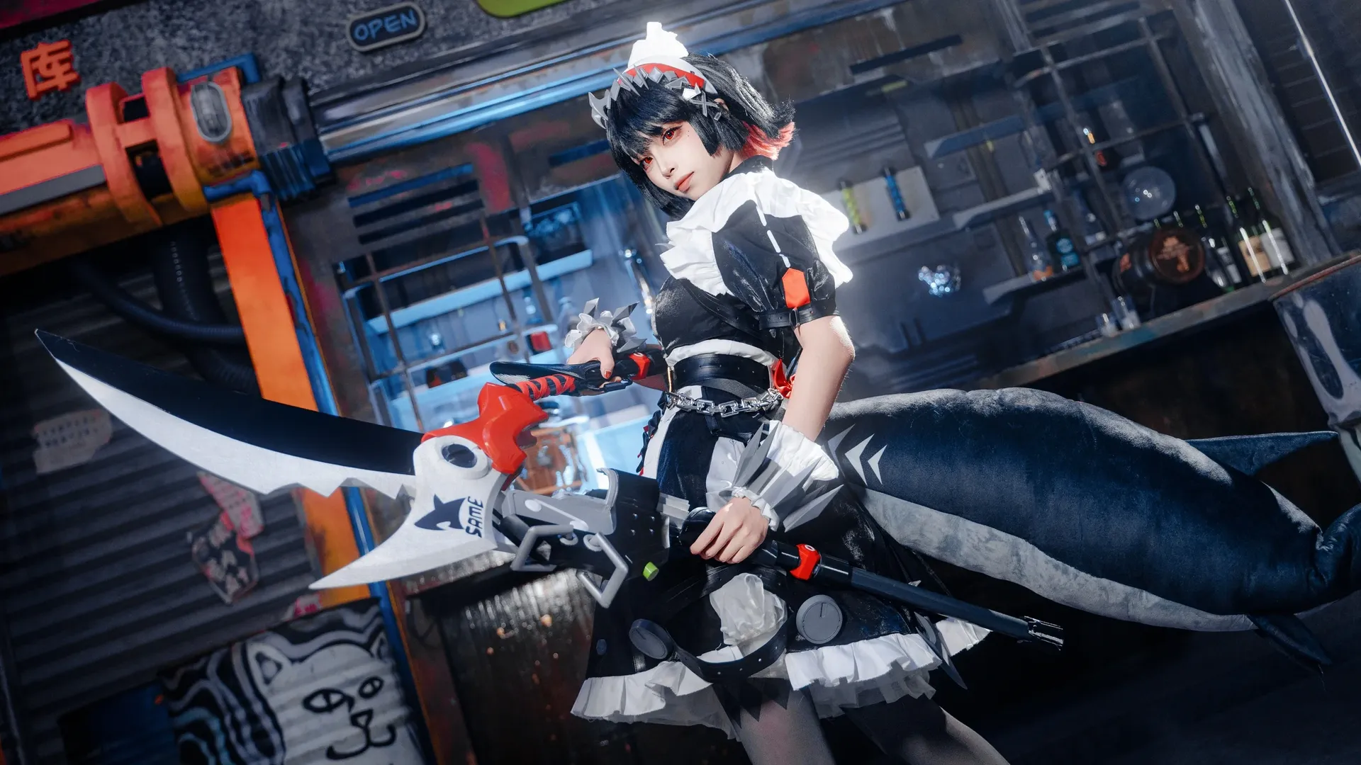 绝区零, cosplay, 赛博朋克摄影, 艾莲cos, 黑色丝袜 - 第5张