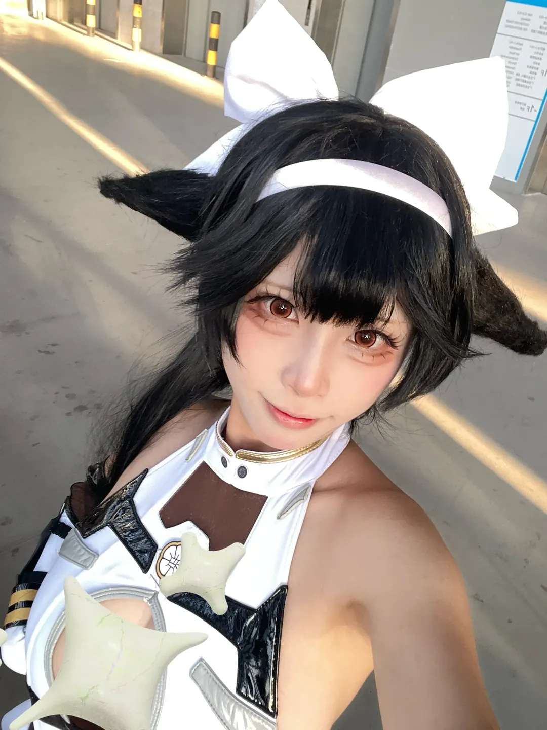 二次元, cosplay, 户外摄影, 白裙, 兽耳