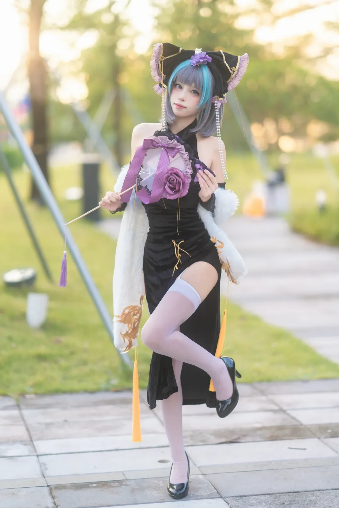 cosplay, 柴郡cos, 碧蓝航线, CICF漫展, 丝袜cos