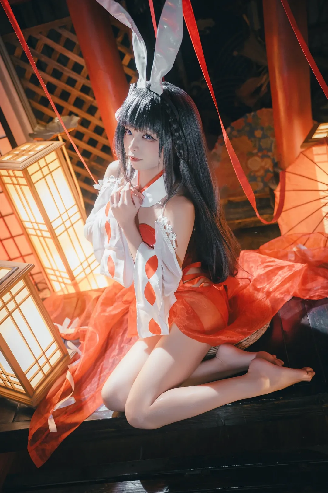 二次元摄影, 碧蓝航线, 和风场景, 兔耳cos, 祈愿的巫女兔cos - 第2张