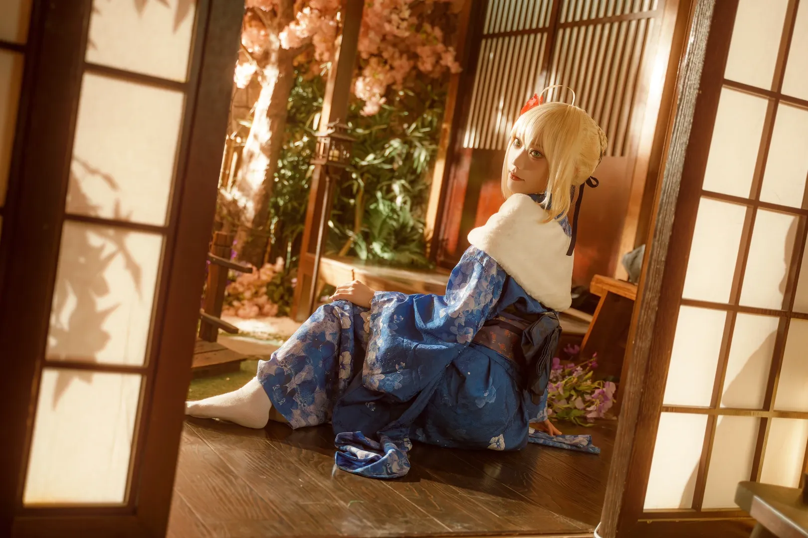 阿尔托莉雅cos, 和服, fate, 日系摄影, 晨曦