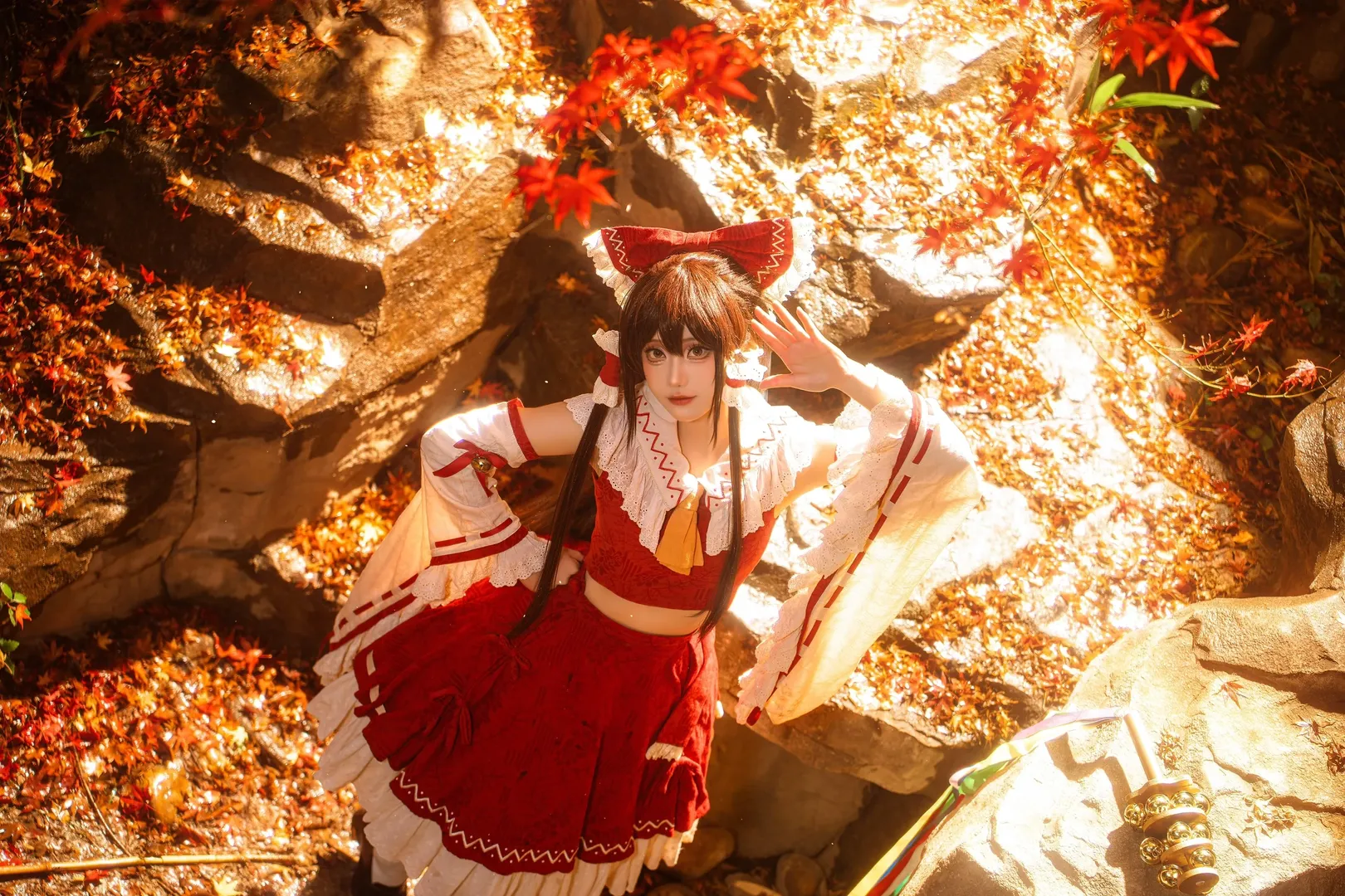 角色扮演, 博丽灵梦cos, 巫女服, 東方project, 秋日枫叶 - 第10张