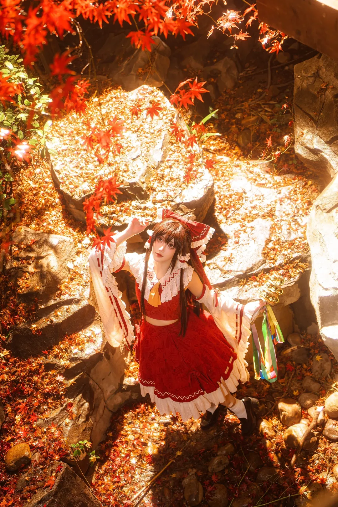 角色扮演, 博丽灵梦cos, 巫女服, 東方project, 秋日枫叶 - 第13张