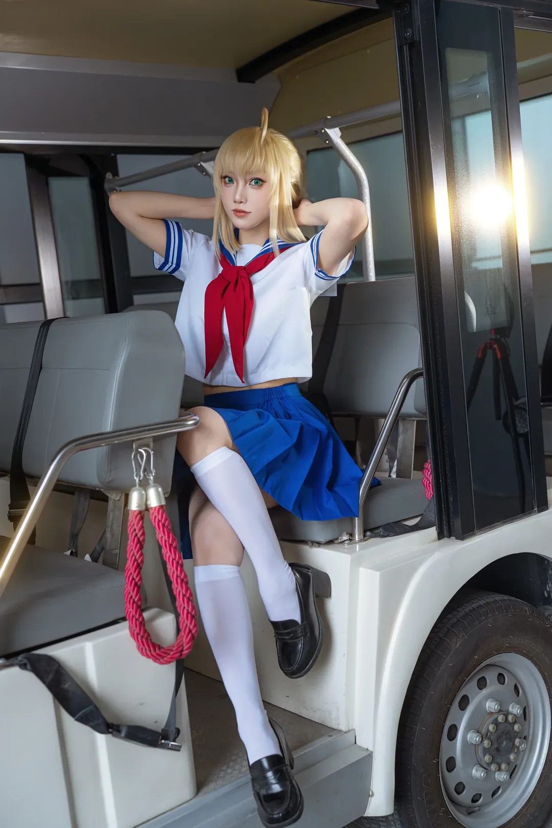Fate/Grand Order, 阿尔托莉雅cos, 漫展场照, 白丝cos, 水手服jk
