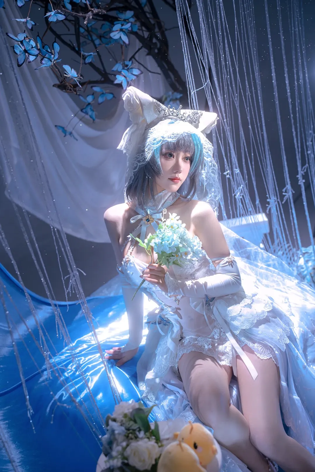 柴郡cos, 碧蓝航线, 花嫁cosplay, 柴郡花嫁cos, 蓝白婚纱摄影 - 第4张