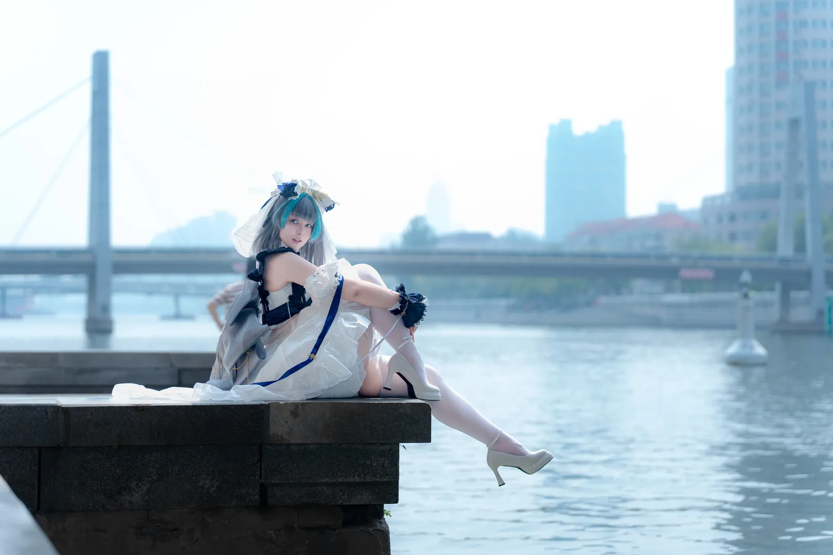 Cheshire Cosplay, Azur Lane, Anime cosplay, Outdoor photography, White stockings - Image 2