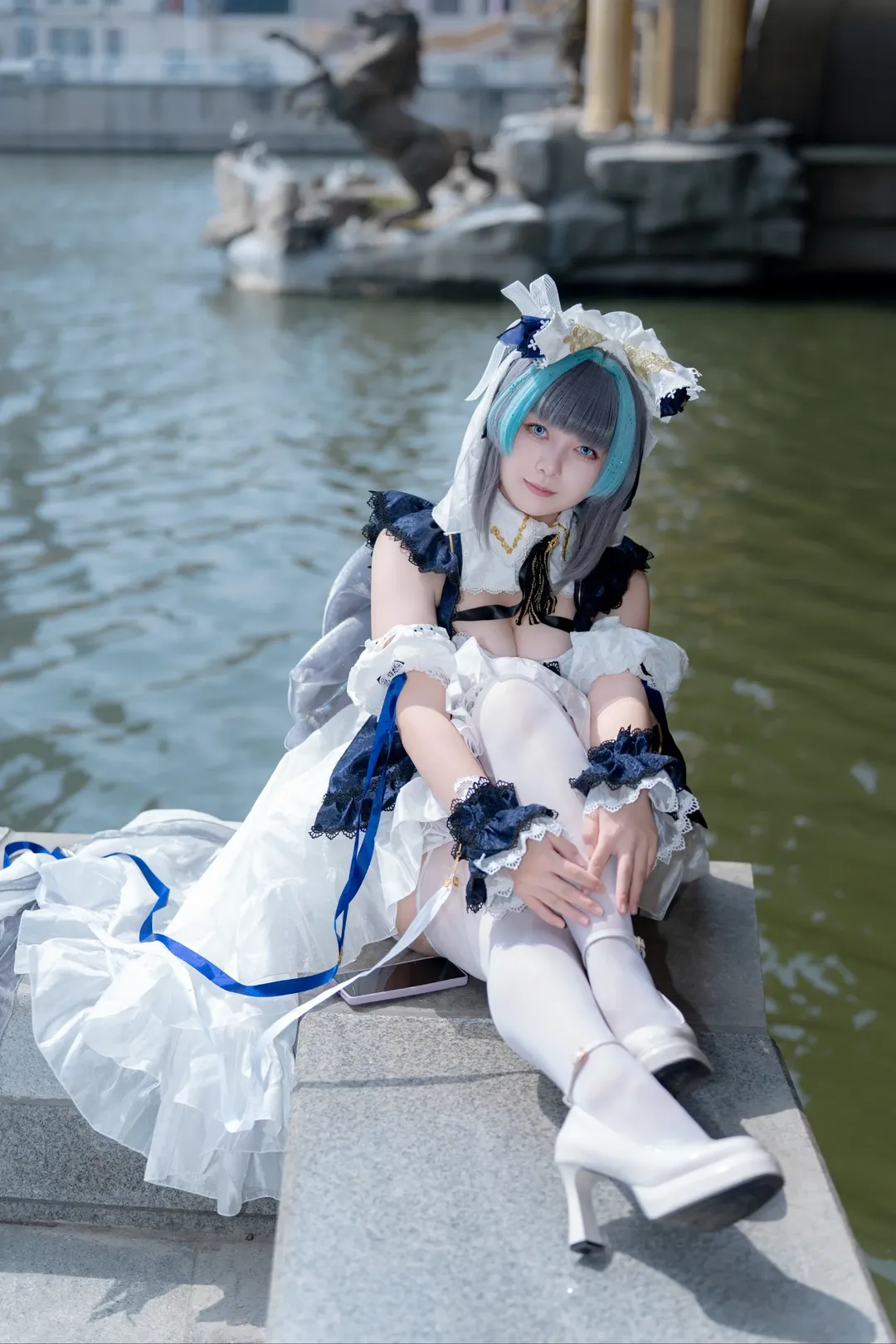 Cheshire Cosplay, Azur Lane, Anime cosplay, Outdoor photography, White stockings - Image 5