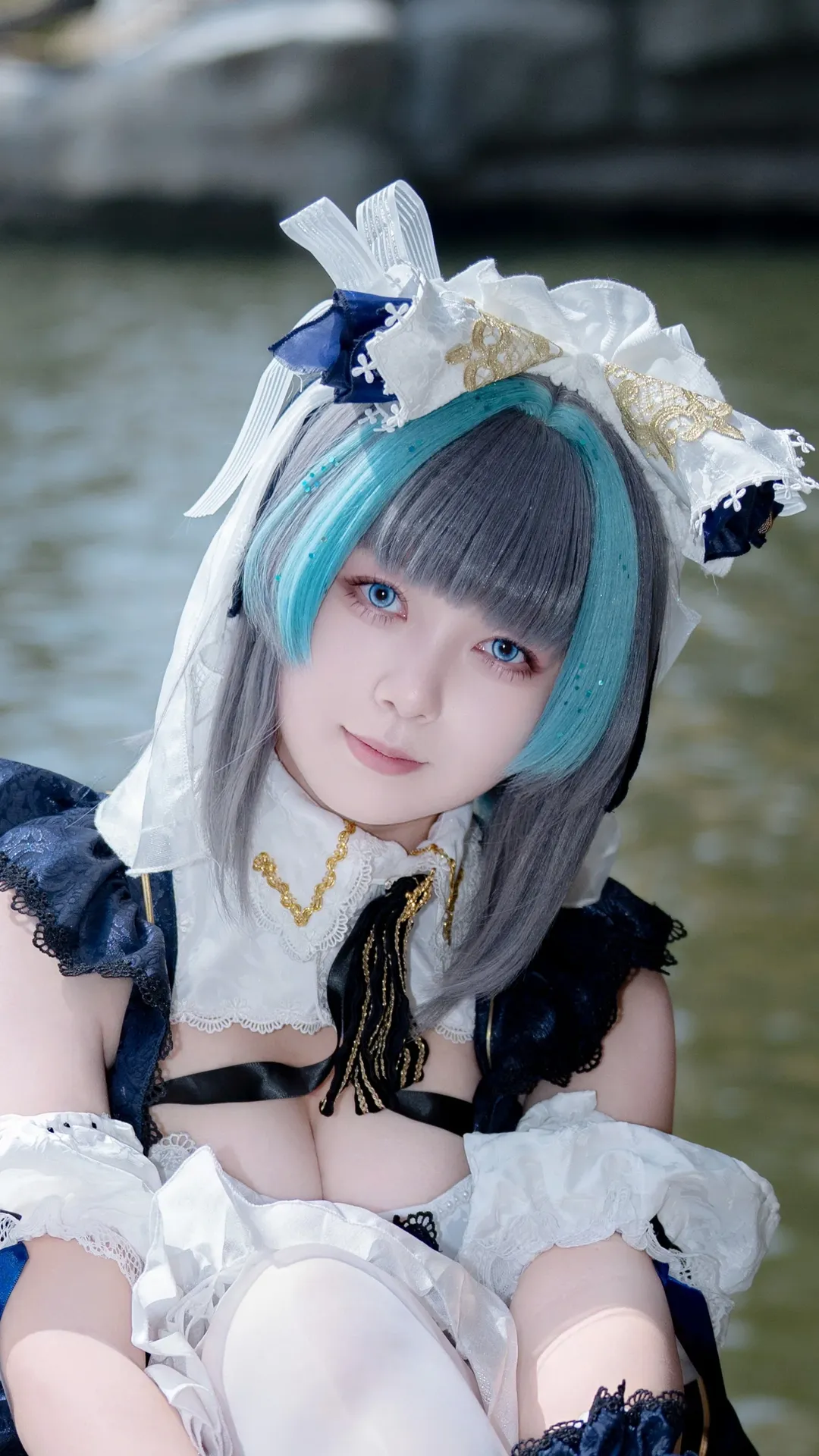Cheshire Cosplay, Azur Lane, Outdoor cosplay, Lolita fashion, White pantyhose - Image 4