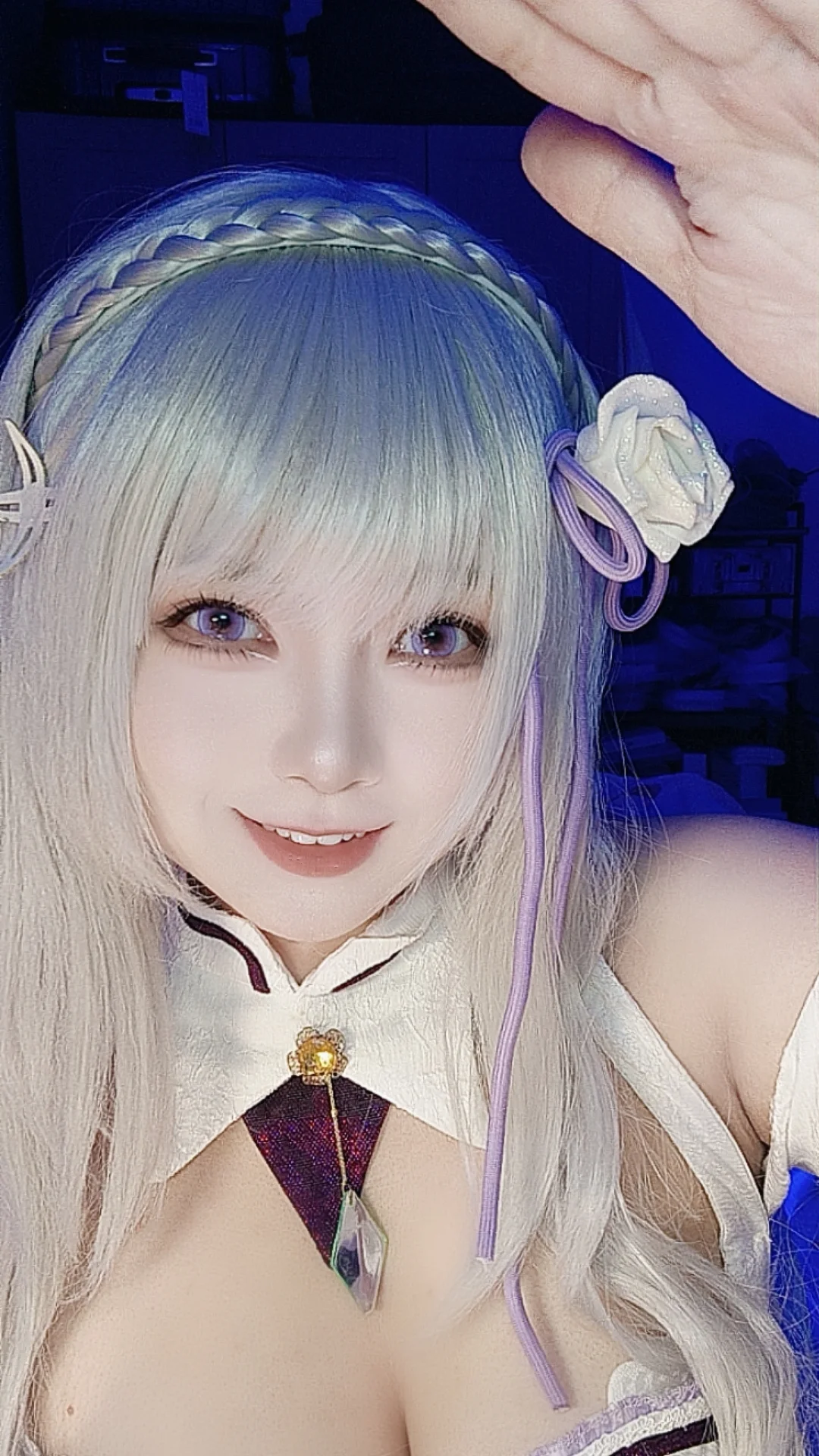 爱蜜莉雅cos, 精灵耳, cosplay自拍, 银发, re0 从零开始的异世界生活 - 第2张