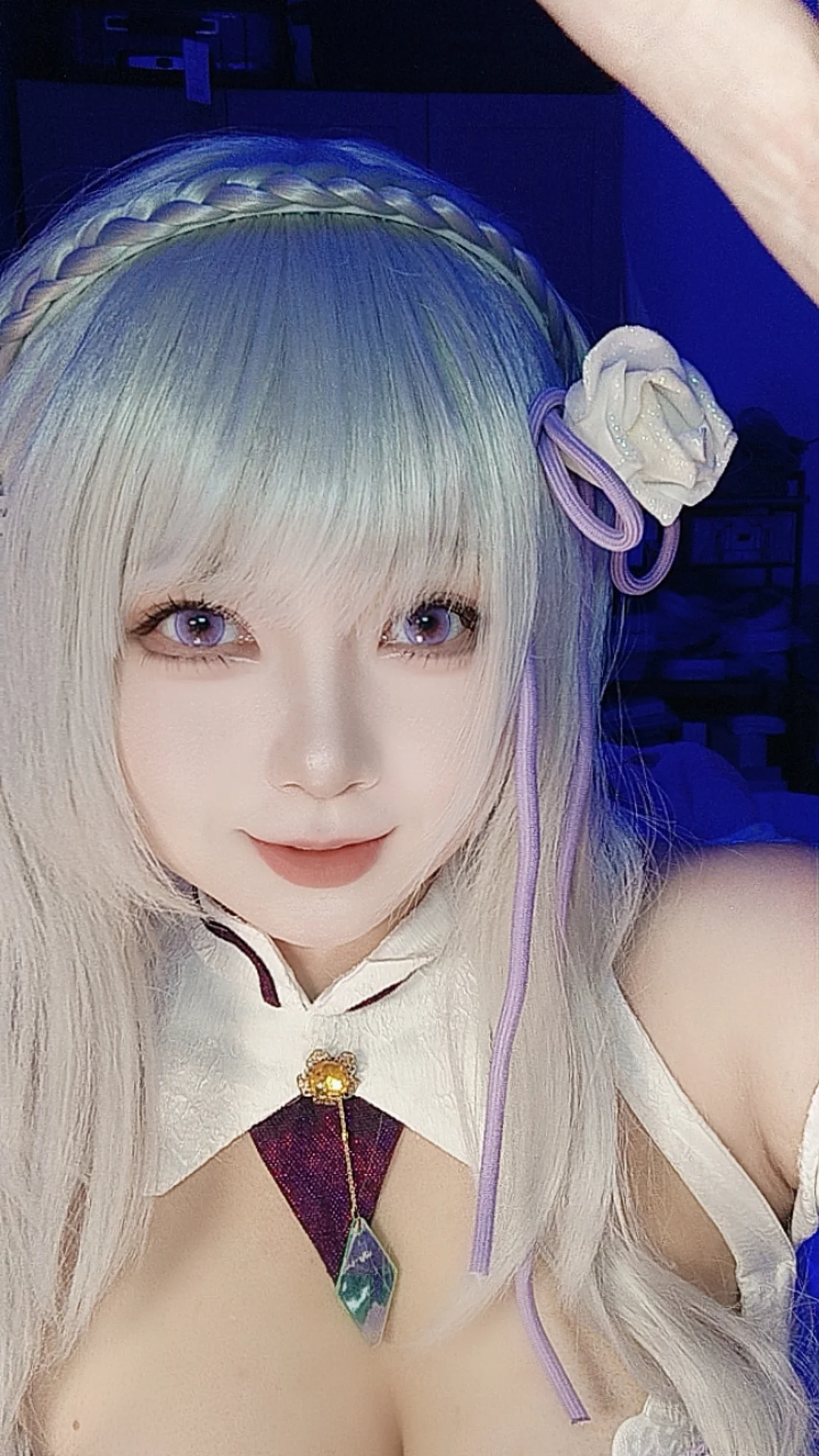爱蜜莉雅cos, 精灵耳, cosplay自拍, 银发, re0 从零开始的异世界生活 - 第4张