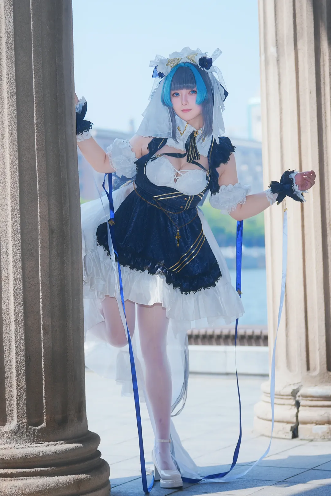 柴郡cos, 碧蓝航线, 白丝穿搭, cosplay穿搭, 天津旅拍 - 第1张