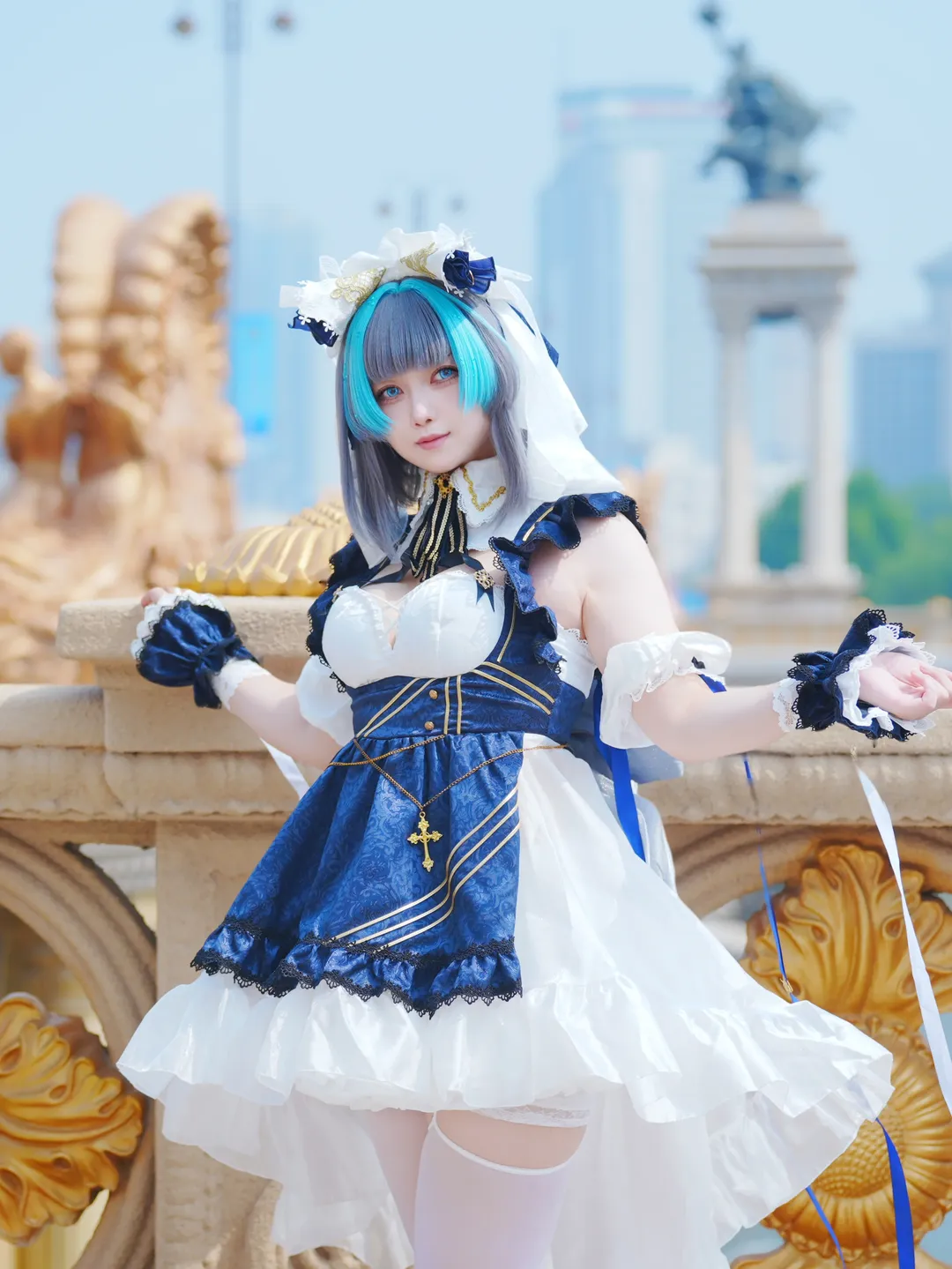 柴郡cos, 碧蓝航线, 白丝穿搭, cosplay穿搭, 天津旅拍