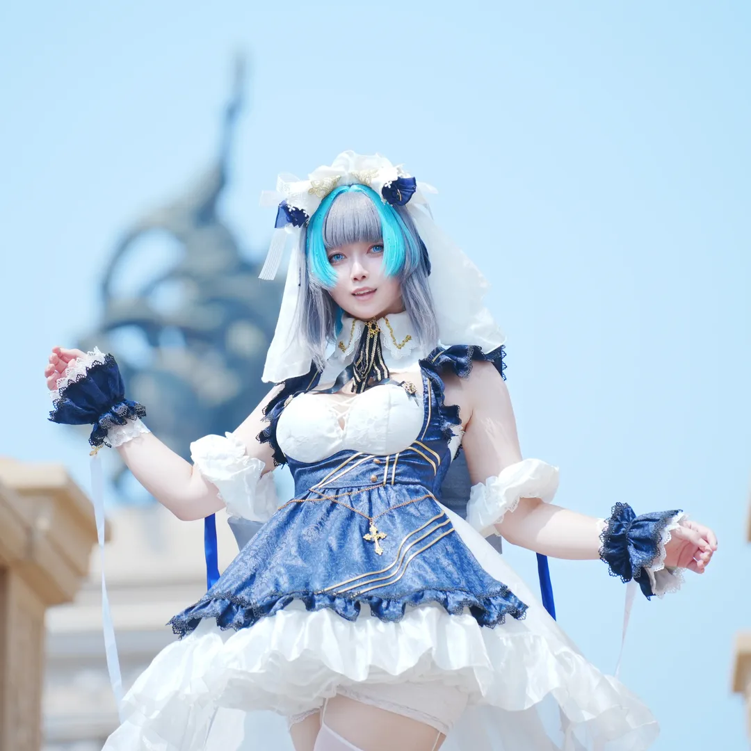 柴郡cos, 碧蓝航线, 白丝穿搭, cosplay穿搭, 天津旅拍 - 第5张