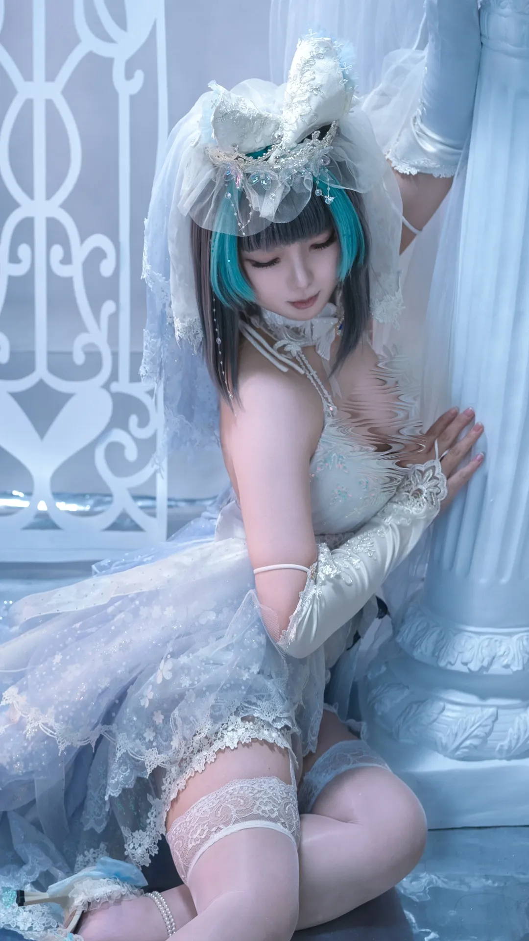 柴郡cos, 碧藍航線, Cosplay攝影, 白絲穿搭, 白紗花嫁