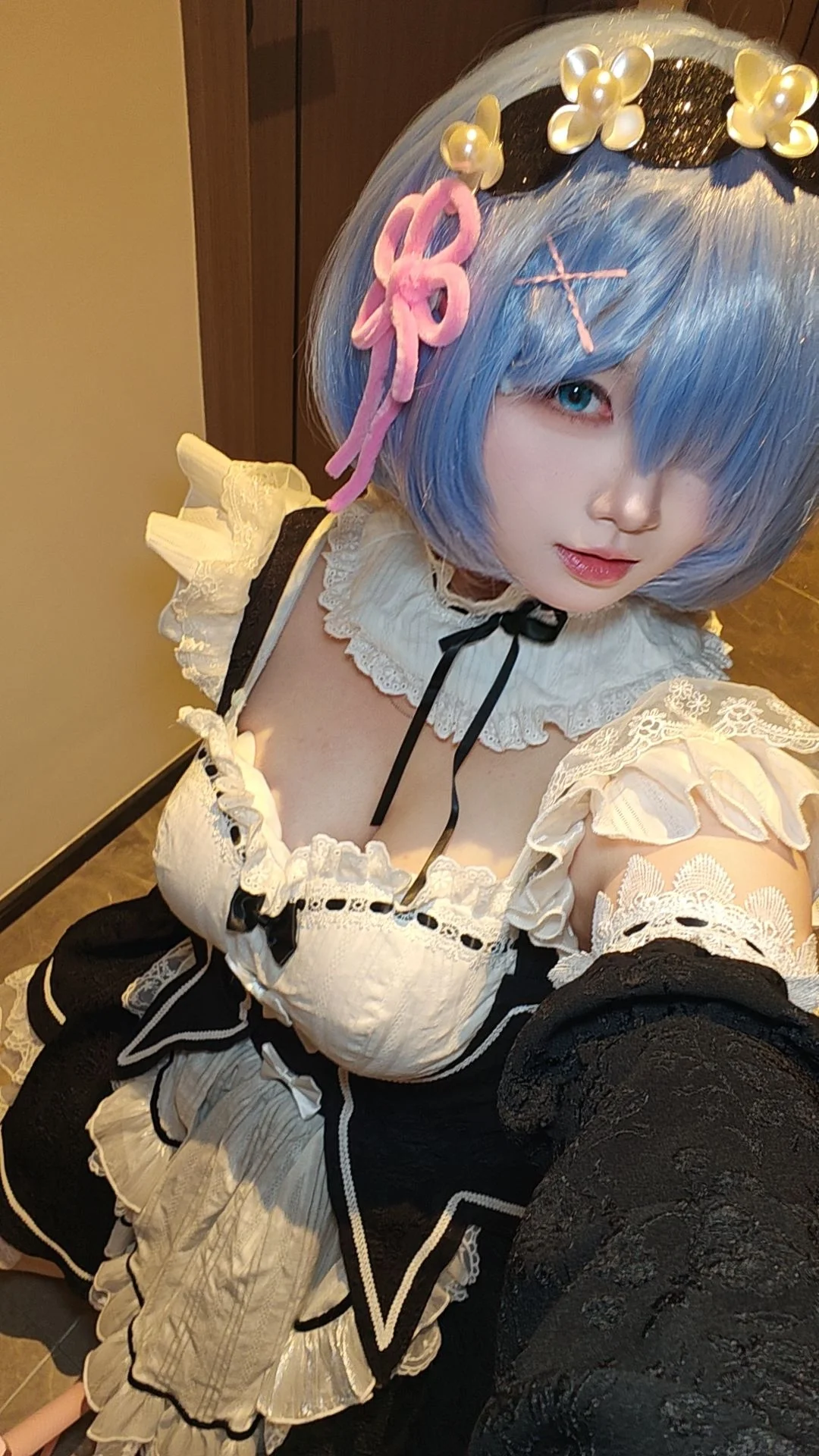 二次元, メイド服, Re:ゼロから始める異世界生活, レム コスプレ, 青髪 - 1枚目