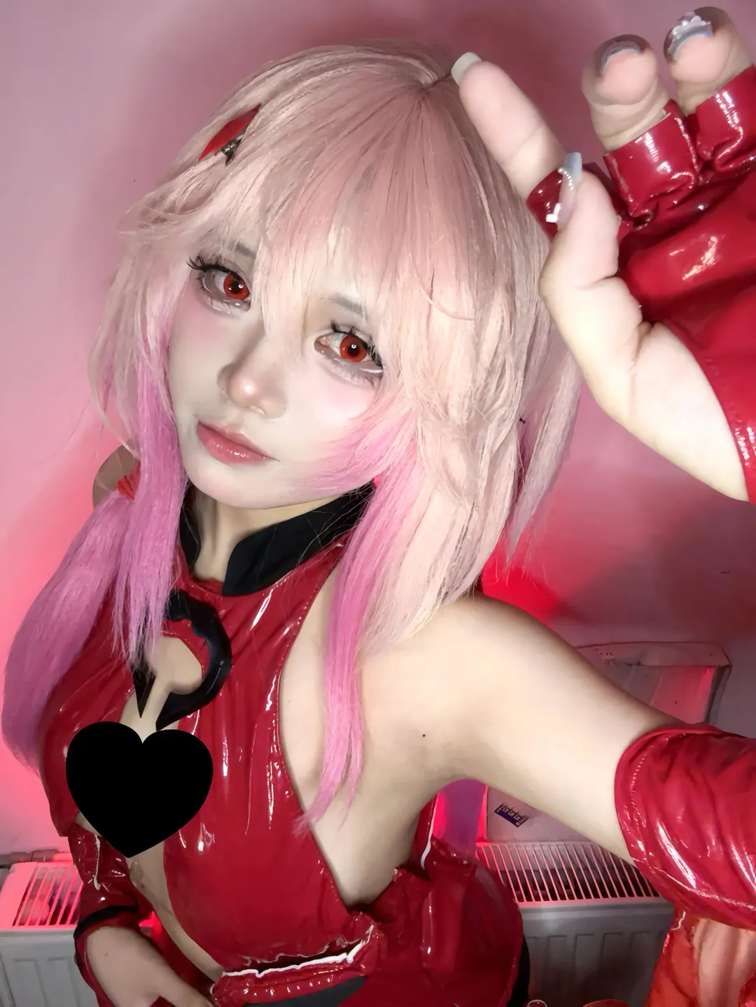 ピンクのウィッグ, コスプレコーディネート, 楪いのり コスプレ, ギルティクラウン, エナメルコスプレ - 1枚目