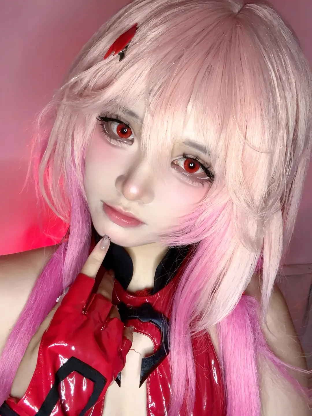 ピンクのウィッグ, コスプレコーディネート, 楪いのり コスプレ, ギルティクラウン, エナメルコスプレ - 2枚目