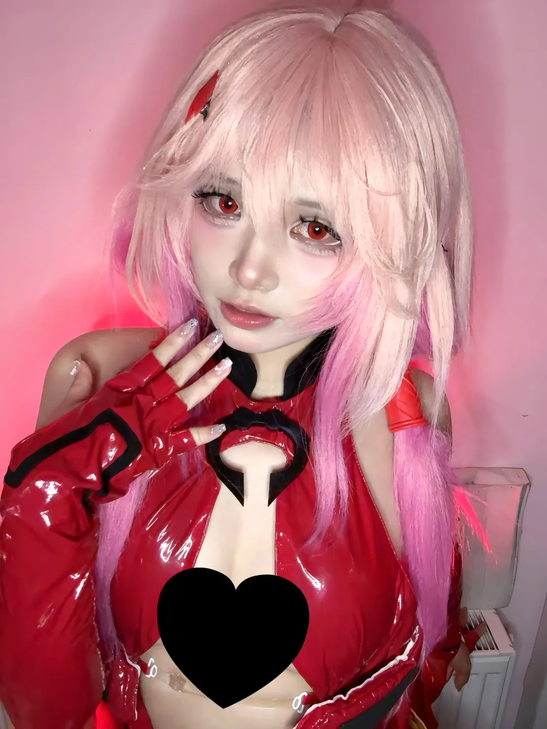 ピンクのウィッグ, コスプレコーディネート, 楪いのり コスプレ, ギルティクラウン, エナメルコスプレ - 3枚目