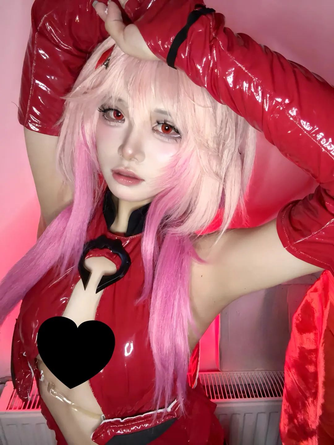 粉色假发, cosplay穿搭, 楪祈cos, 罪恶王冠, 漆皮cos