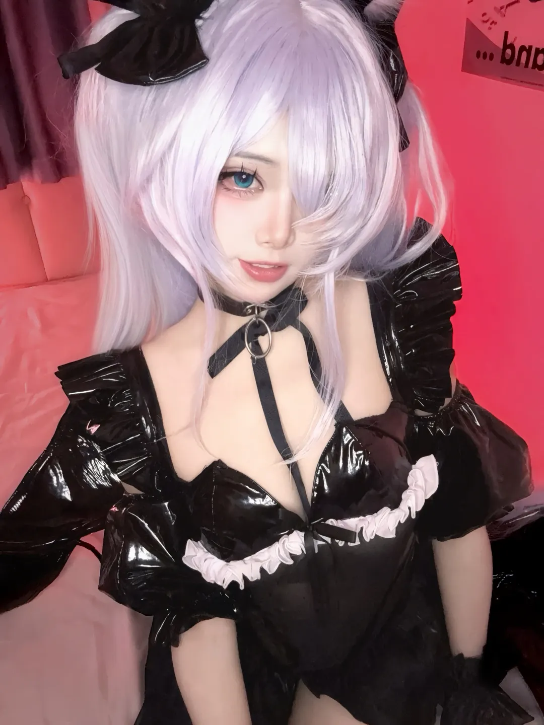 碧蓝航线, 雅努斯cos, 黑丝穿搭, 小恶魔装扮, 漆皮女仆 - 第5张
